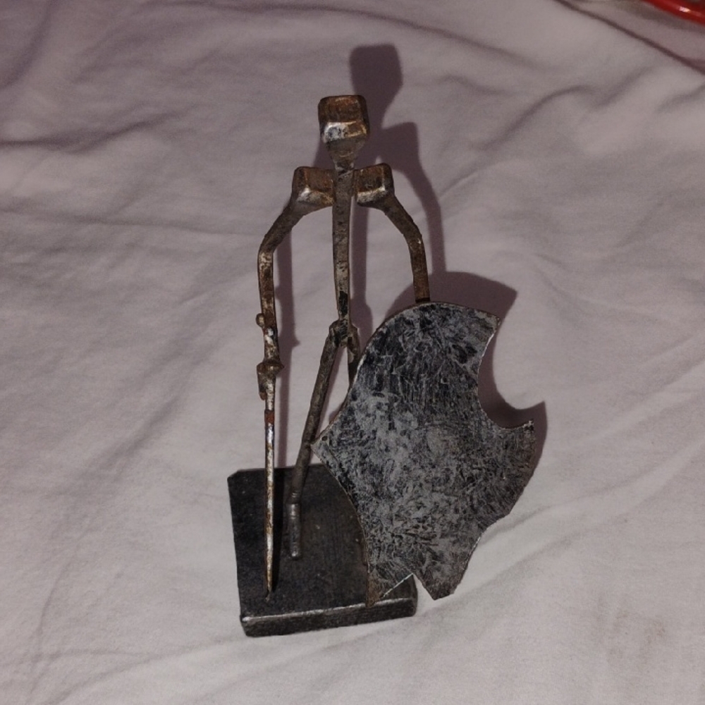 Abstract Metal Sculpture - Black and Silver